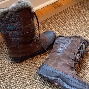 North Face Women's Winter Fur-lined Boots, Brown